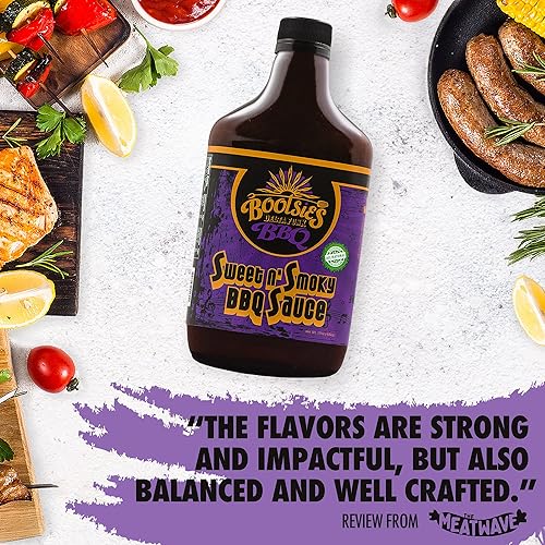 Miniatura 2 de Salsa de barbacoa Sweet n' Smoky, condimento para barbacoa con miel, salsa picante y chile en polvo, salsa de carne sin gluten, 17 onzas - Bootsie's