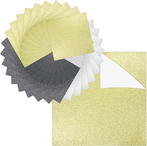 Papel de cartulina con purpurina de colores mixtos, 30 hojas de 12 x 12 pulgadas, 300 gsm110 libras, papel cuadrado de tarjetas de colores para