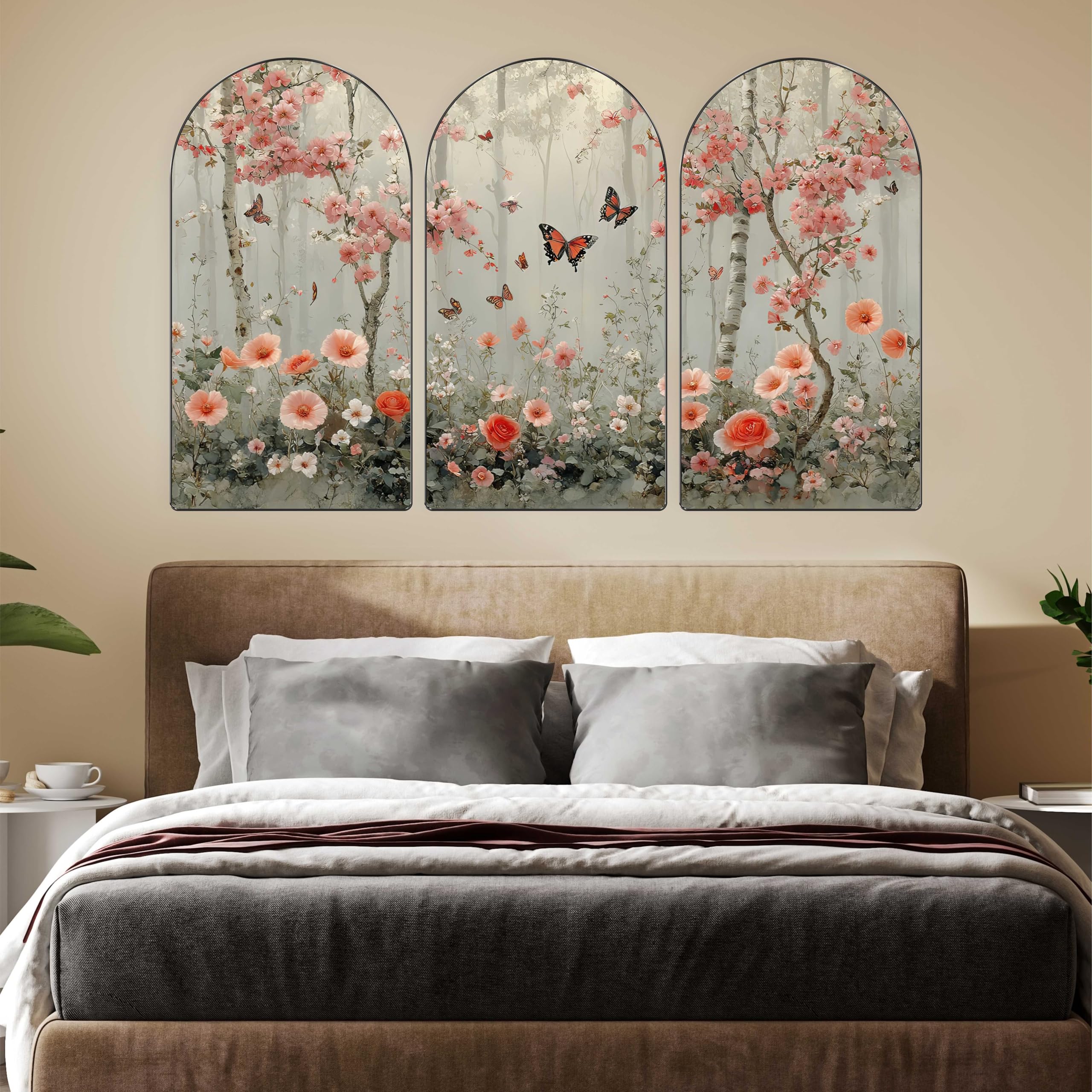 Livin'luxe Golden Tree Arch Shape 3 Panel Wall Painting Set -18 Livin'luxe Golden Tree Arch Shape 3 Panel Wall Painting Set -18