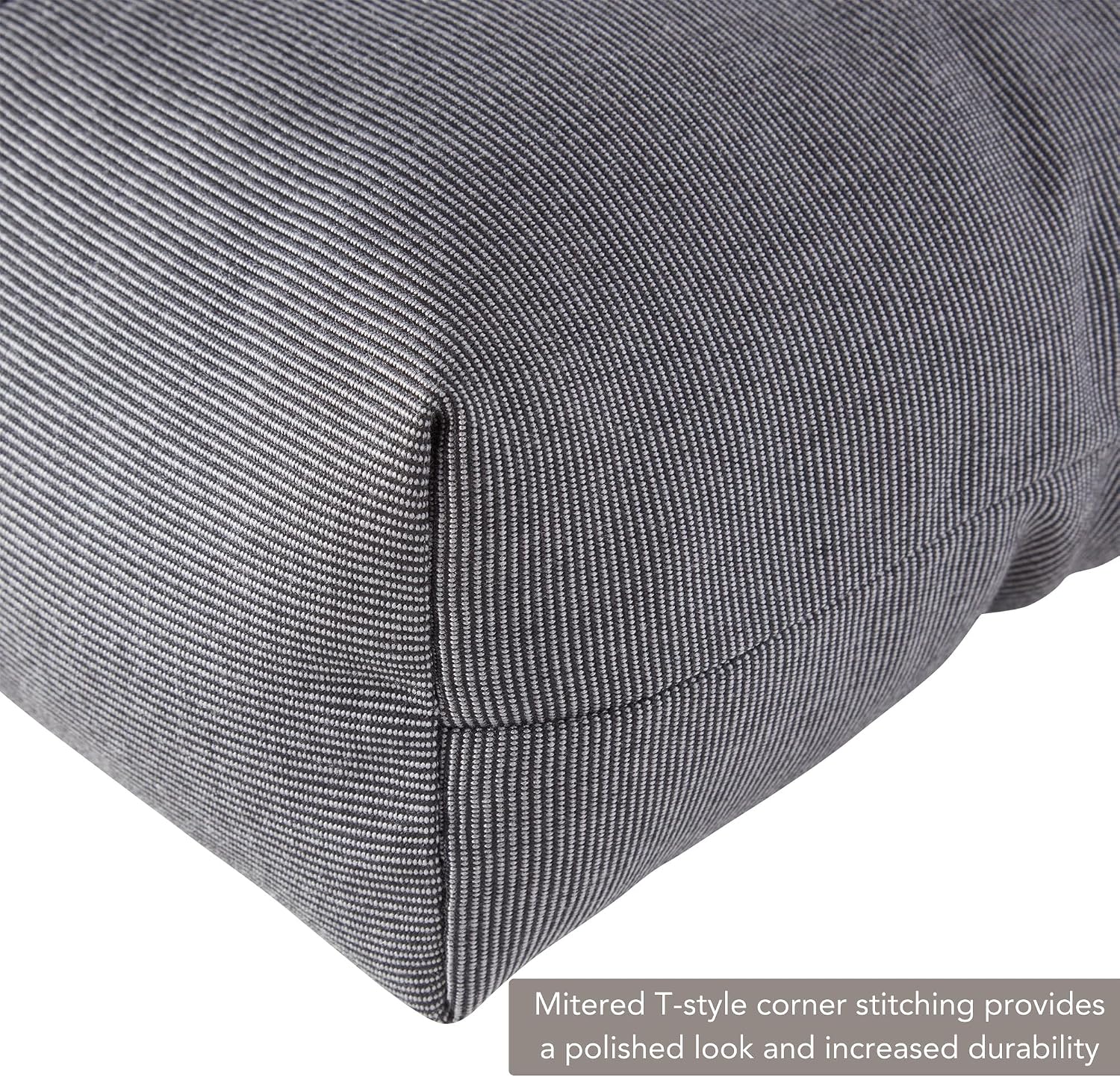 20-inch Square Outdoor Sunbrella Dining Seat Cushion, Canvas Coal