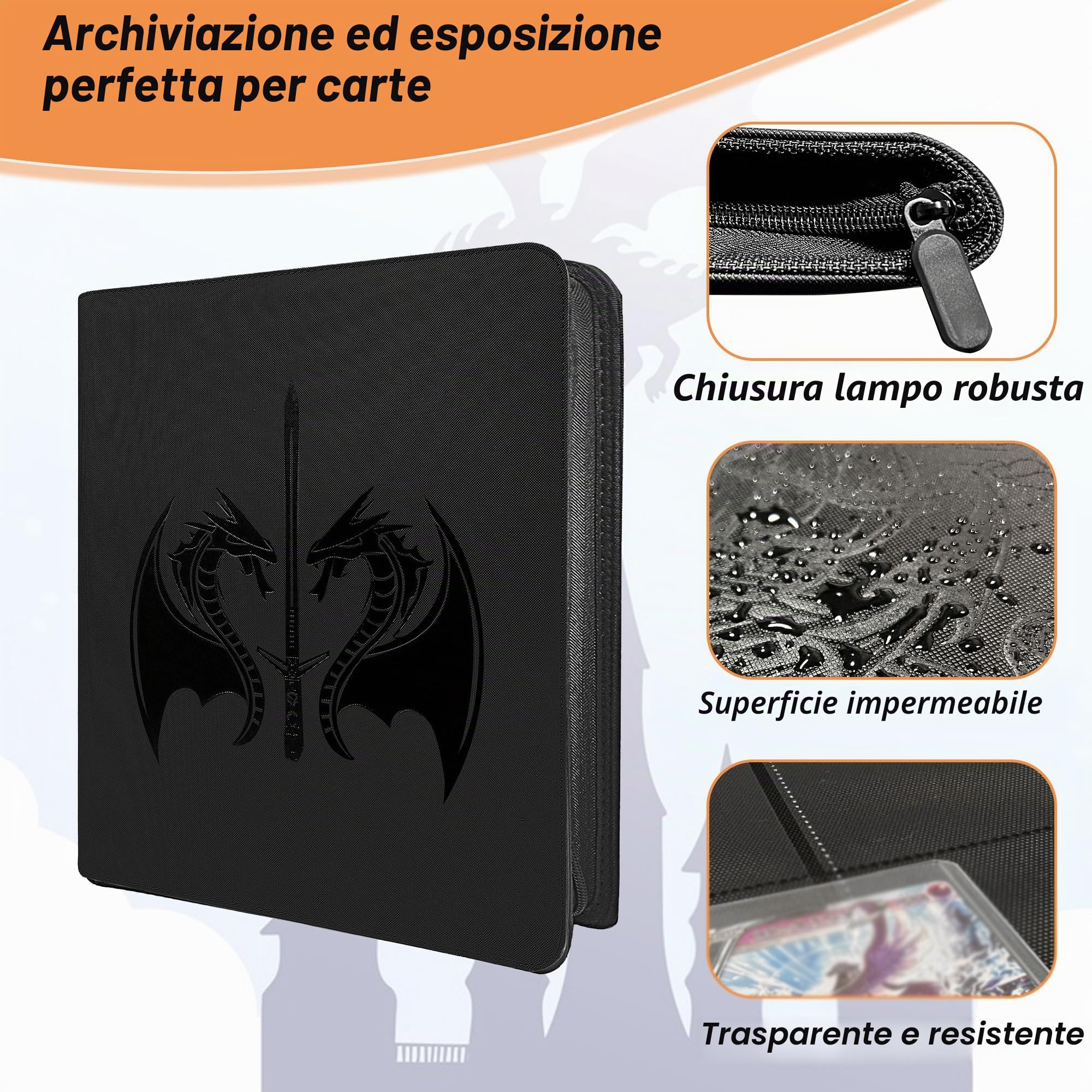 TopDeck TopLoader Folder, 9 Pocket Holds 360Toploaders,Card Holders for Trading Cards,MTG/Yugioh/TCG Cards (Contemporary) Hochzeitsalben，WallTrust RFID， Bank Cards (Klassisch)