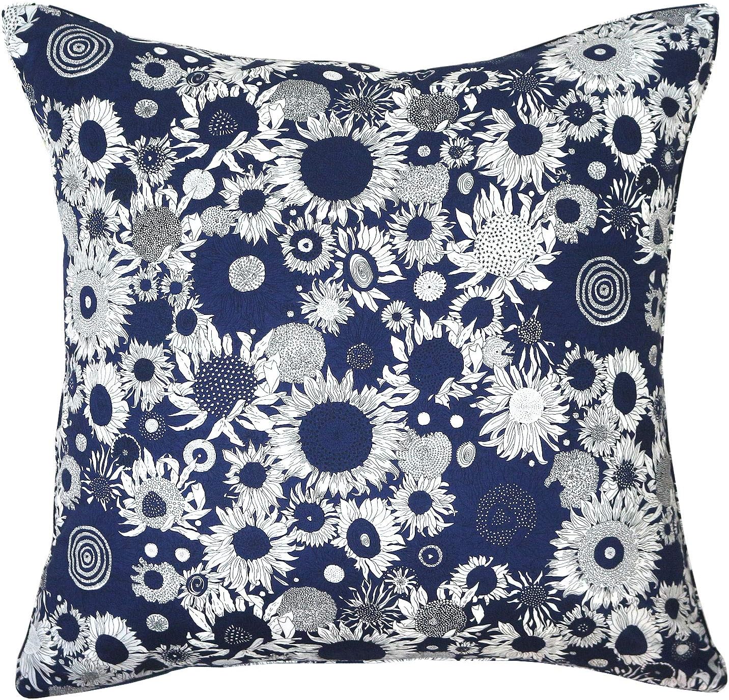 Ddintex ディーディーインテックス Floret London クッションカバー サス ネイビー 日本最大のブランド リバティプリント使用 スモール 45 45cm
