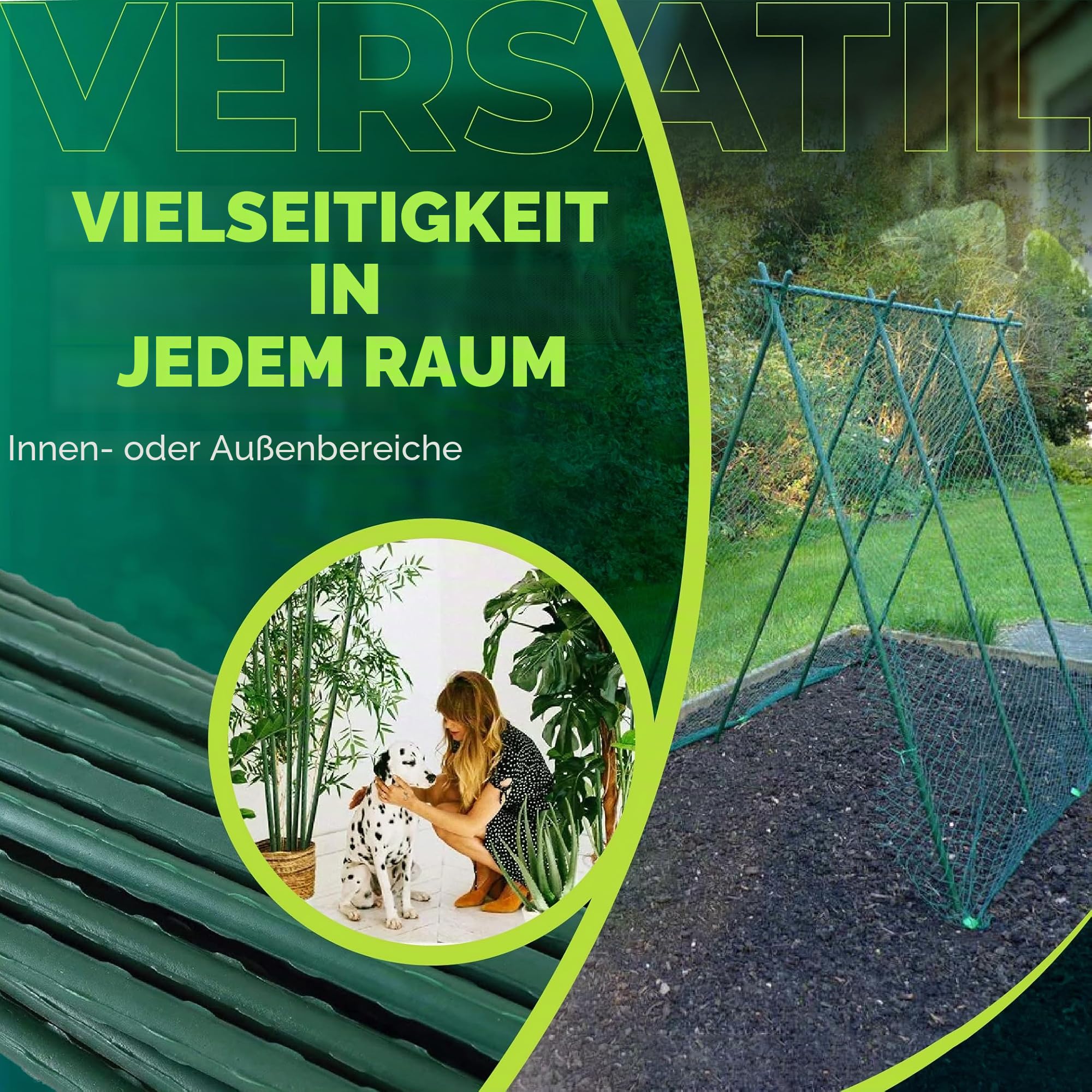 CONTROL GARDEN Packung mit 30 Pflanzenstützen aus kunststoffbeschichtetem Stahl, Höhe 180 cm, Ø 10 mm, Wachstumsstäbe für Pflanzen, geeignet für den Innen- und Außenbereich