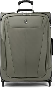 Travelpro Maxlite 5 Softside Expandable Upright 2 Wheel Luggage, Lightweight Suitcase, Men and Women, Slate Green, Checked-Medium 26-Inch, Maxlite 5 Softside Lightweight Expandable Upright Luggage