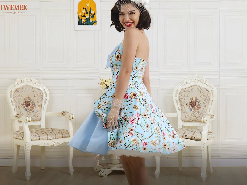 Women Vintage 1950s Polka Dot Retro Cocktail Prom Dresses Double Breasted Notch Lapel 50's 60's Rockabilly Square Neck Patchwork Button Audrey Swing Dress Wedding Party Flared Midi Dress 02#Hot Pink S at