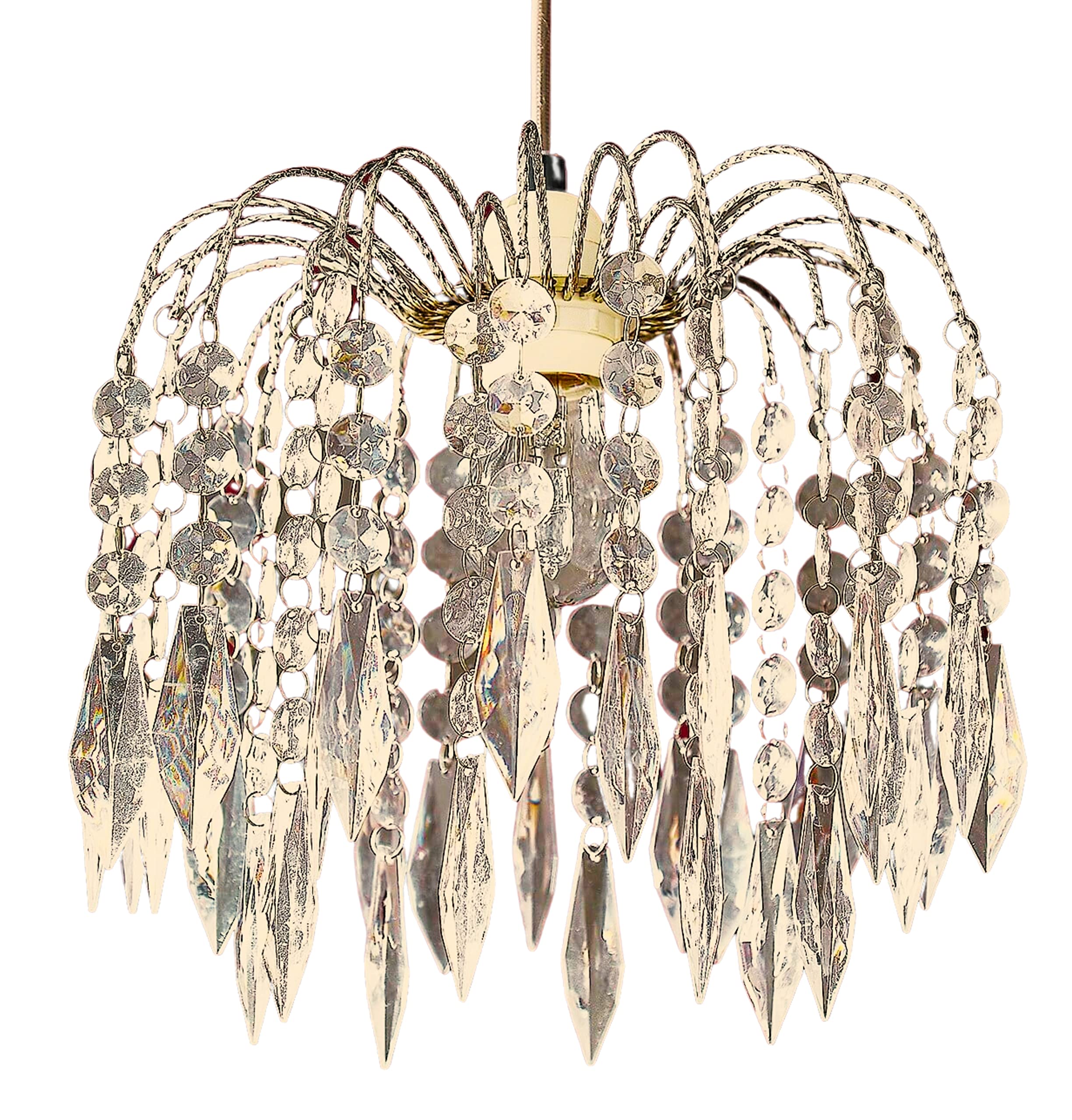 Loxton Lighting Clear Polished Chrome Crystal Chandelier Lampshade Diamond Drop Ceiling Light Shade