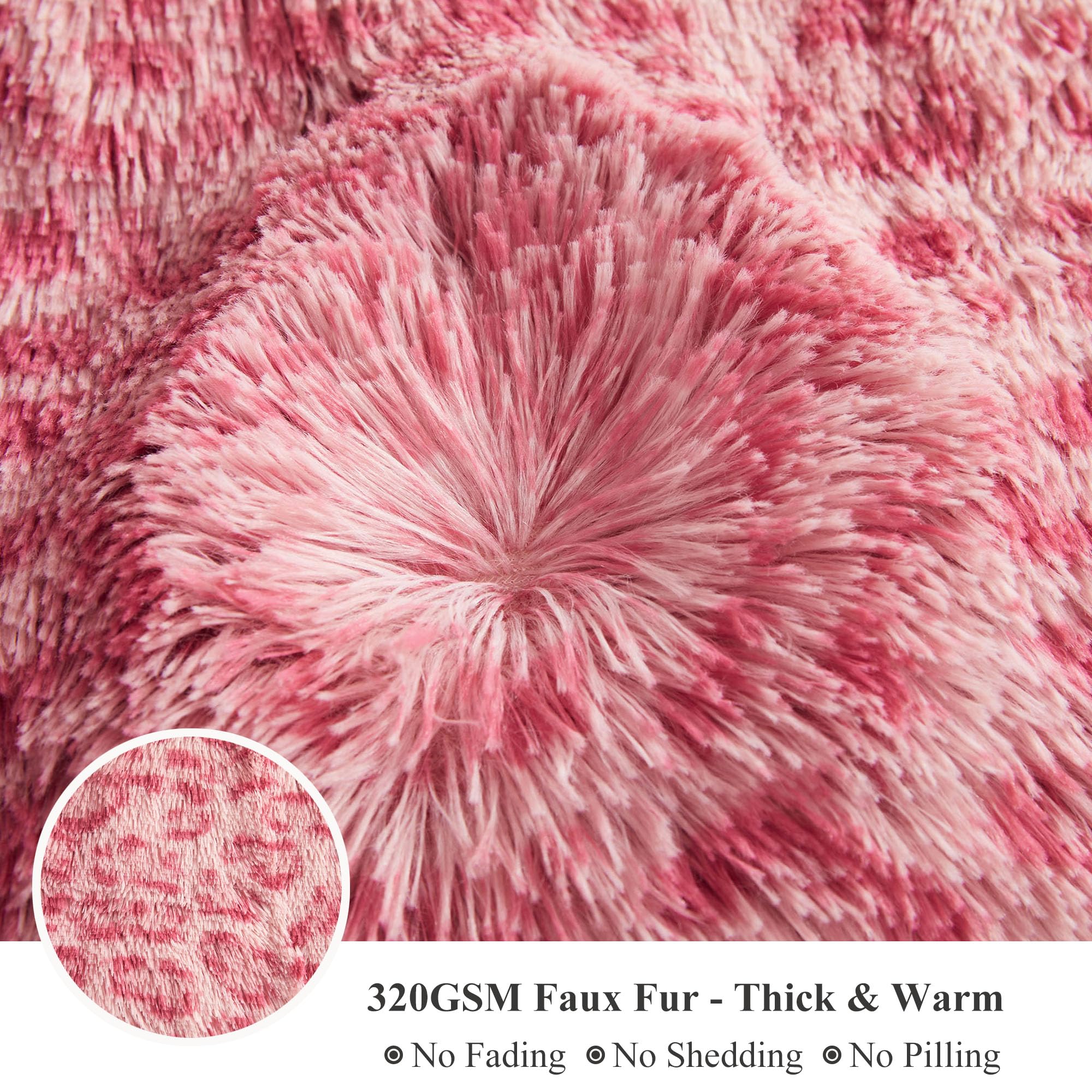 XeGe Tiger Print Fluffy Faux Fur Duvet Cover Set, 3 Pieces Soft Plush Shaggy Fuzzy Bedding Set(1 Farmhouse Comforter Cover + 2 Furry Pillow Cases), Zipper Closure(Queen, Tiger Print Brown): Queen Cheetah Print Pink