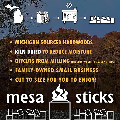 Miniatura 5 de MESA Sticks madera dura seca al horno, roble, cereza, arce y nuez, 3.5 pulgadas de longitud, ideal para estufa individual, mesa fogata (11 libras)