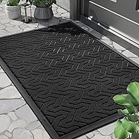 Vista 104 de Yimobra Tapete grande para puerta exterior, 36 x 24 pulgadas, impermeable, resistente, para puerta delantera, tapete de entrada de goma
