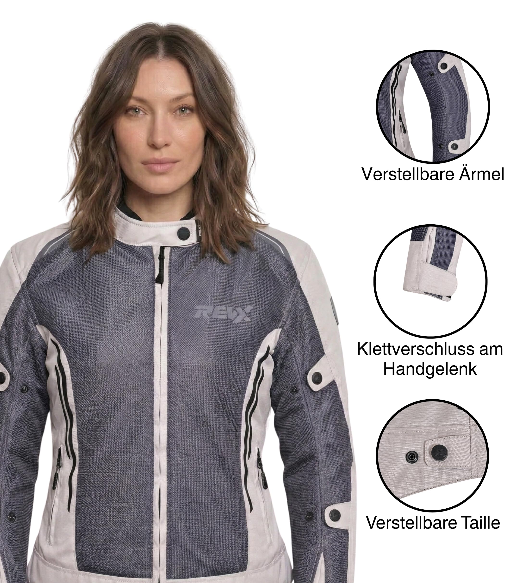 REVX Giacca estiva da moto da donna con protezioni CE, ultra ventilata, giacca estiva leggera con protezione per la schiena