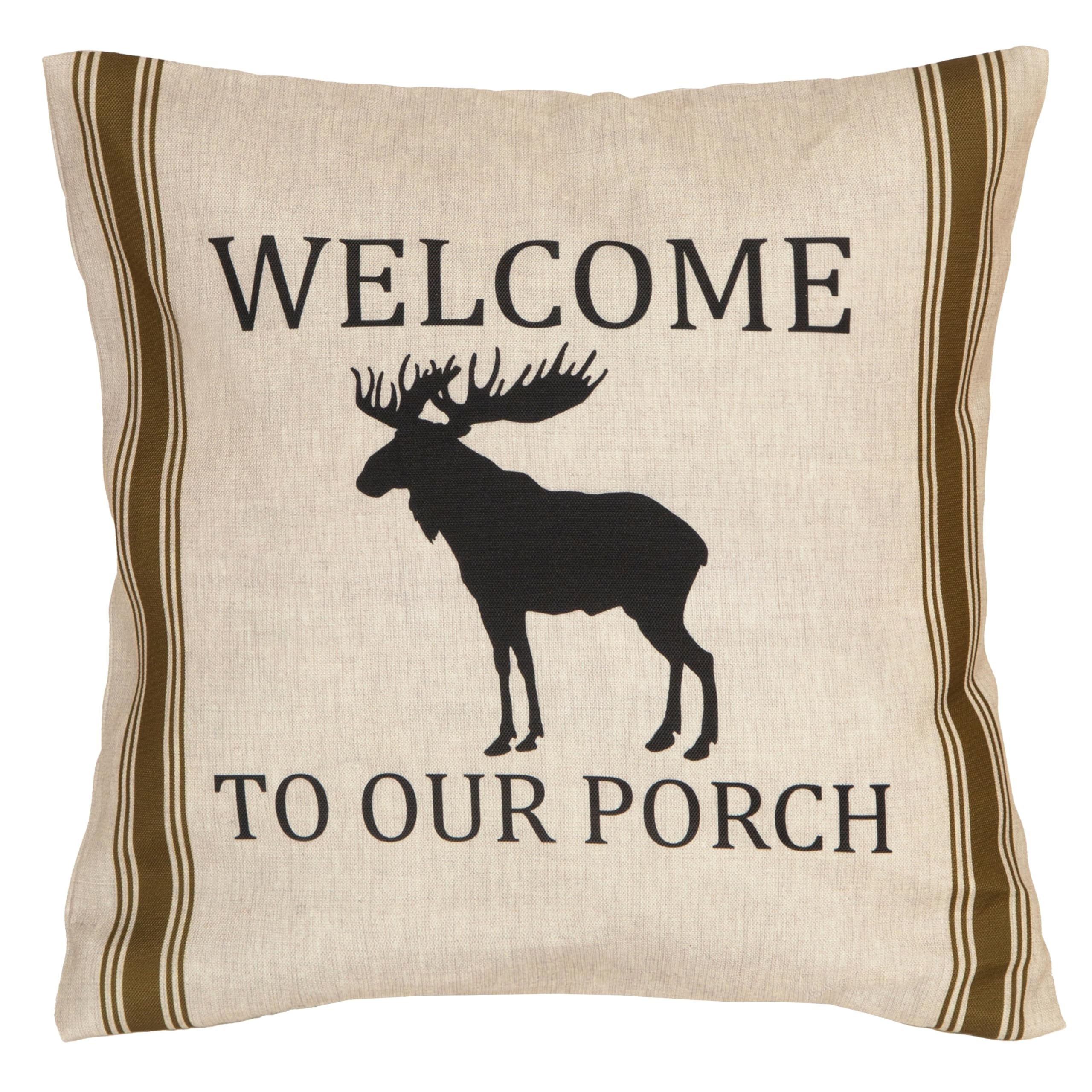 Carstens Inc Welcome to Our Porch Moose Outdoor Pillow 18x18