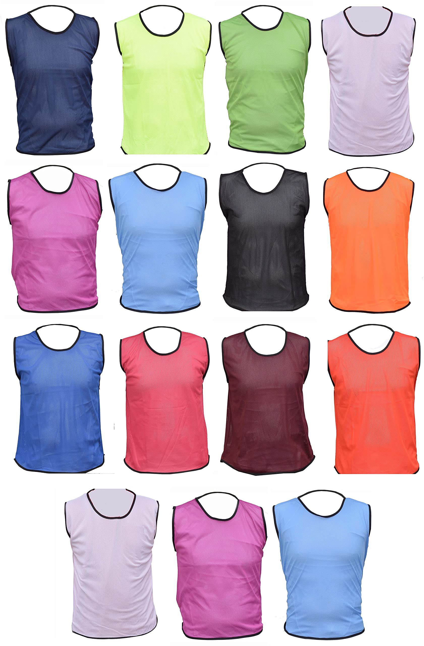 PROSTYLE SPORTS 15 Football Training Bibs Football Netball Rugby Hockey Cricket (Amber, Small Boys (U 8's))