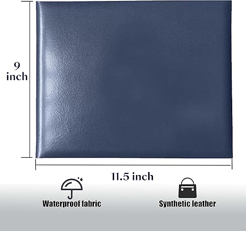 Miniatura 3 de Cubierta de diploma de 8.5 x 11 pulgadas para diploma, cubierta de certificado de graduación, cuero liso, azul marino