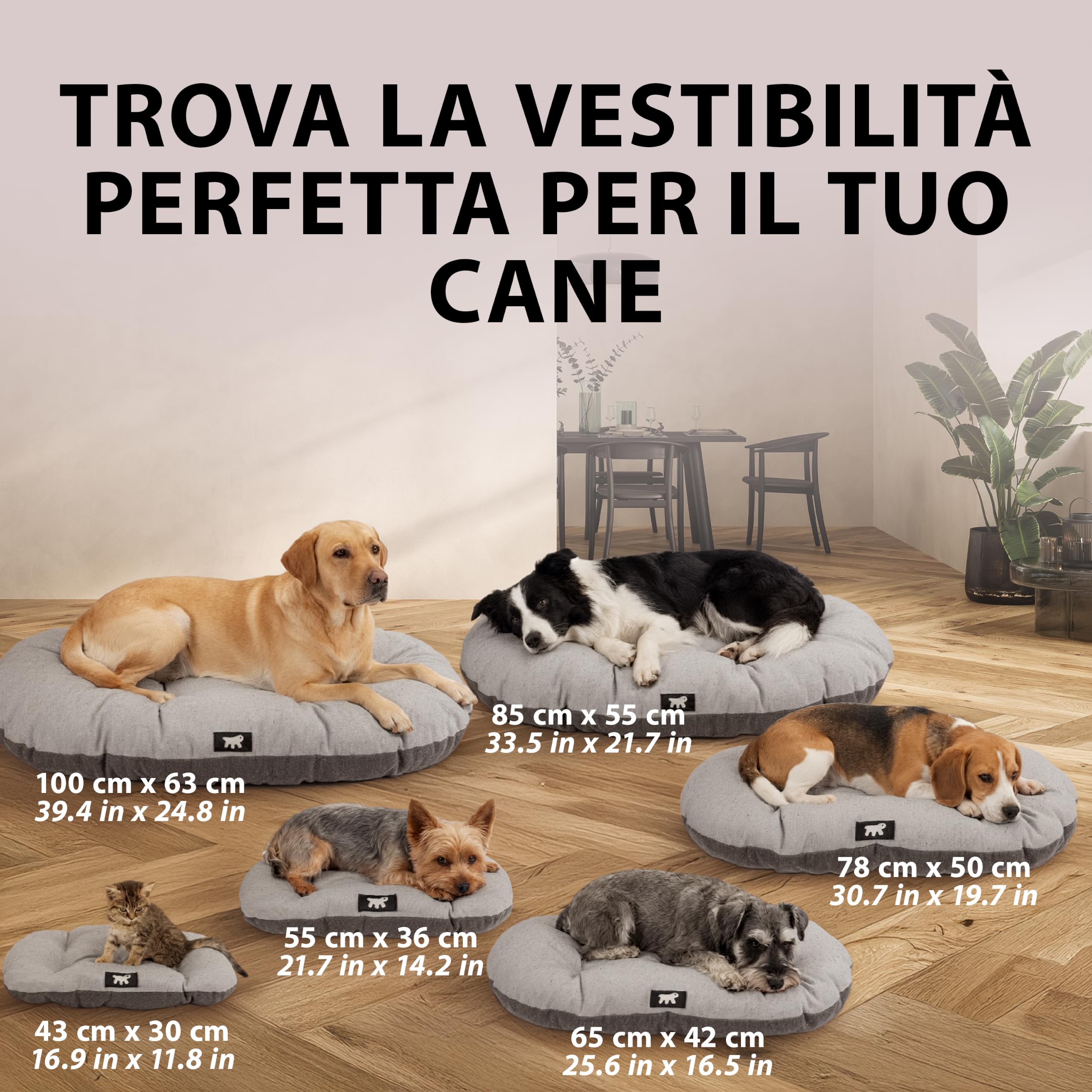 Ferplast Cuscino imbottito per cani e gatti SCOTT 45/2, Double-face, Scozzese, Soffice velluto, Lavabile, Blu