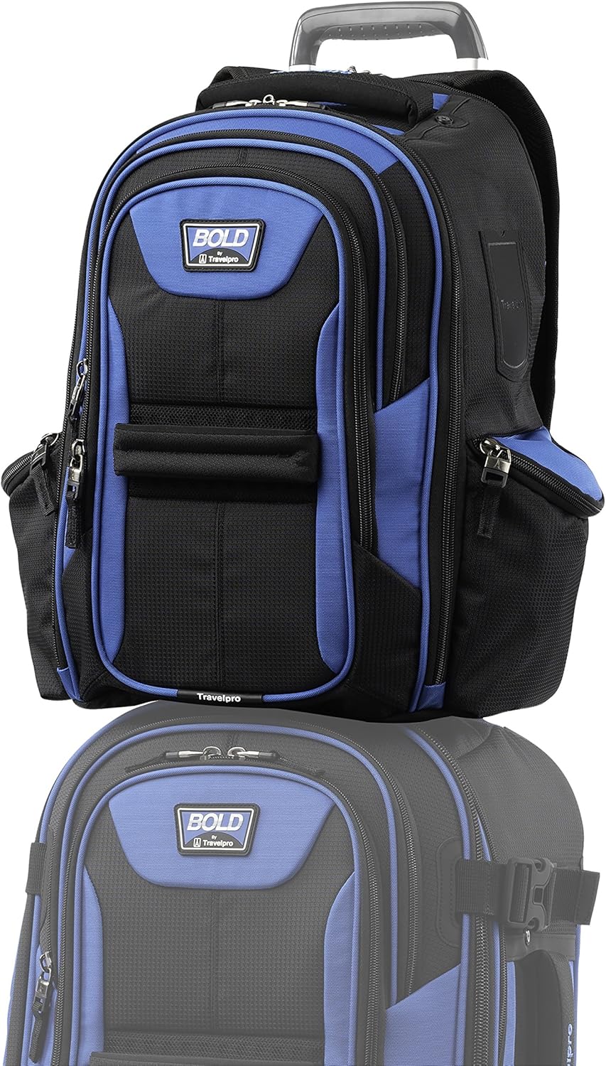 Travelpro Bold Lightweight Rugged Backpack, Fits up to 15.6 inch laptop and tablet sleeve, Blue/Black - Image 3