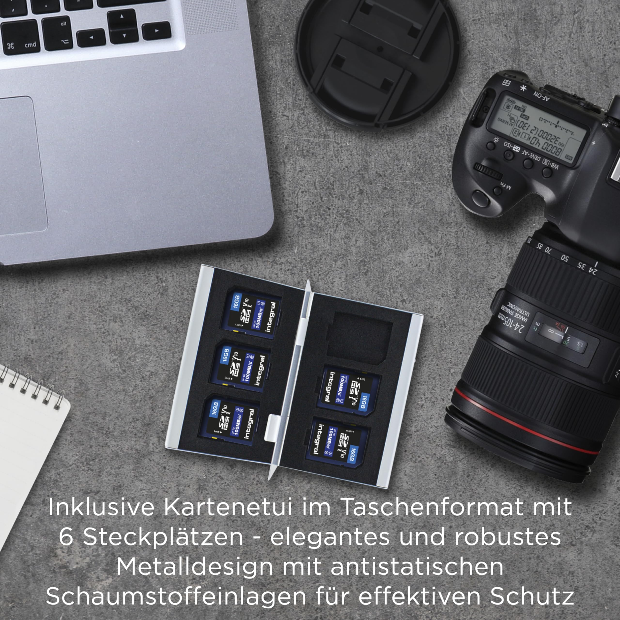 Integral 16GB SD-Karte Hochgeschwindigkeits-SDHC-Speicherkarte | 5er-Pack | Bis zu 100 MB/s V10 UHS-I U1 | Digitalkameras, Camcorder und SD-kompatible Geräte