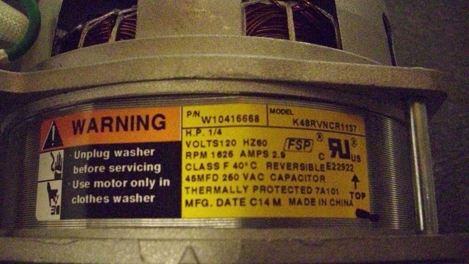 Whirlpool W10677715 Washer Drive Motor Genuine Original Equipment Manufacturer (OEM) Part