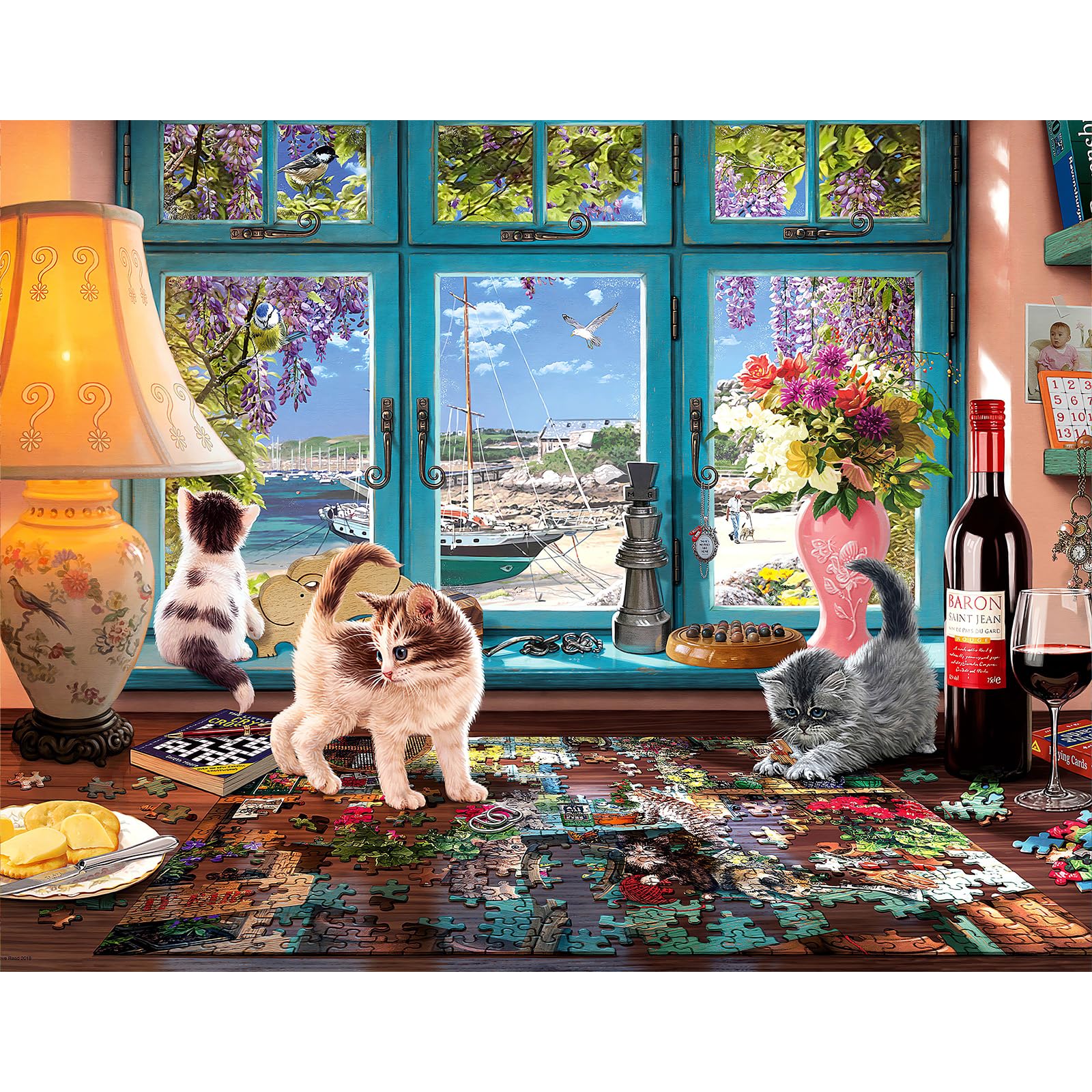 Chengqism Jigsaw Puzzles 100 Pieces for Adults Cat Puzzle 100 Pieces Animals 100 Piece Jigsaw Puzzle with Extra Large Piece for Adult Educational Games-Home Decoration Puzzles for Adult Teens Seniors — image 1