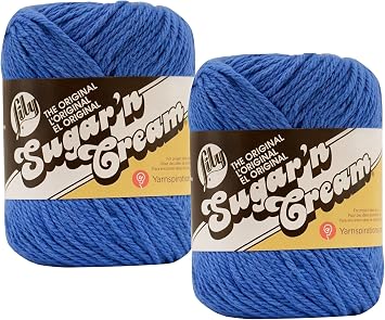 Lily Sugar n Cream 100% Cotton Limited Edition Yarn  2-Pack Blueberry #1725