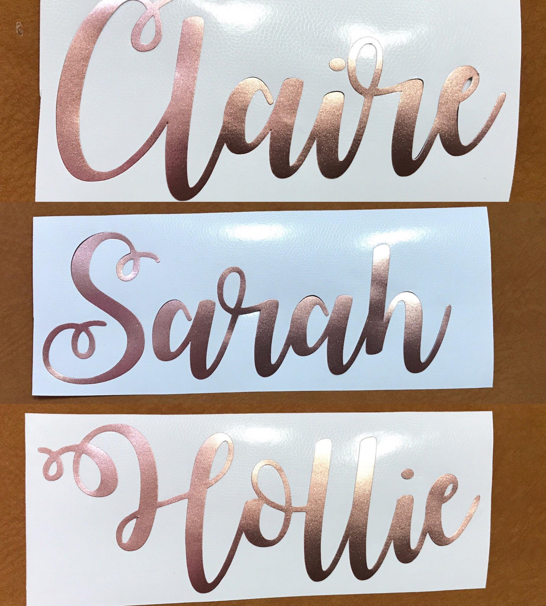 Murrielle Personalised Sticker Name Label for Water Bottle/Glass/ Wedding Hen do Party Rose Gold (Rose Gold)