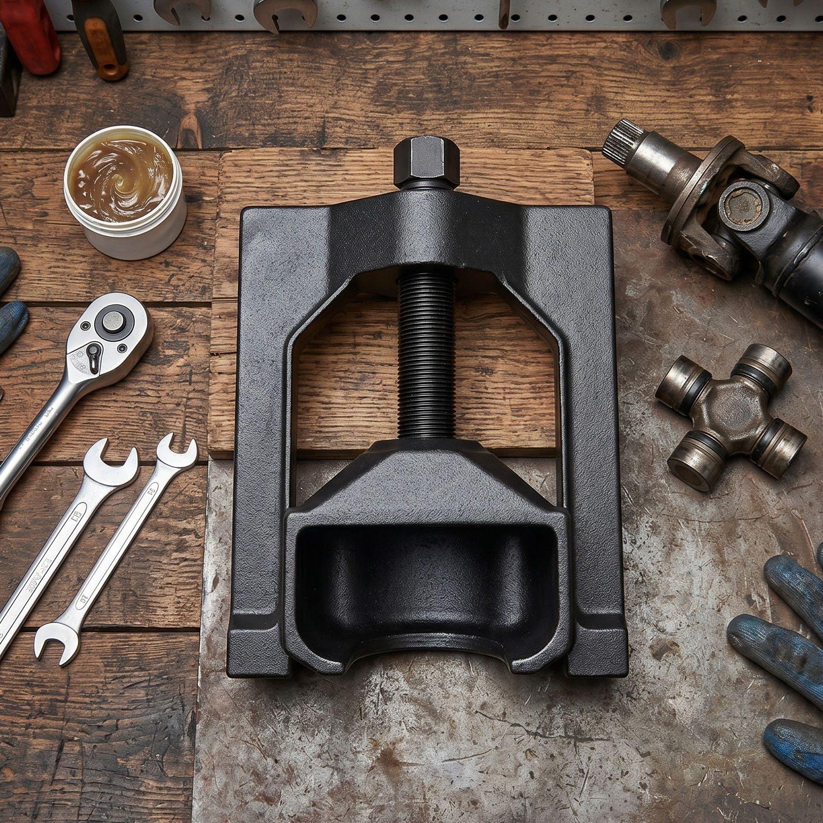 aqxreight Estrattore per U Joint Heavy Duty 6-8 Class, Attrezzo per Rimozione Giunto Cardanico con Leva, per Estrazione Snodo Sferico e Tirante Sterzo Auto (VT17165)