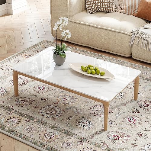 Miniatura 7 de Mesa de Sobre Rectangular, 39.3 x 23.6 pulgadas de Piedra Sintética Blanca, Reemplazo y Cubierta de Mármol DIY, Resistente a Arañazos y al Desgaste,