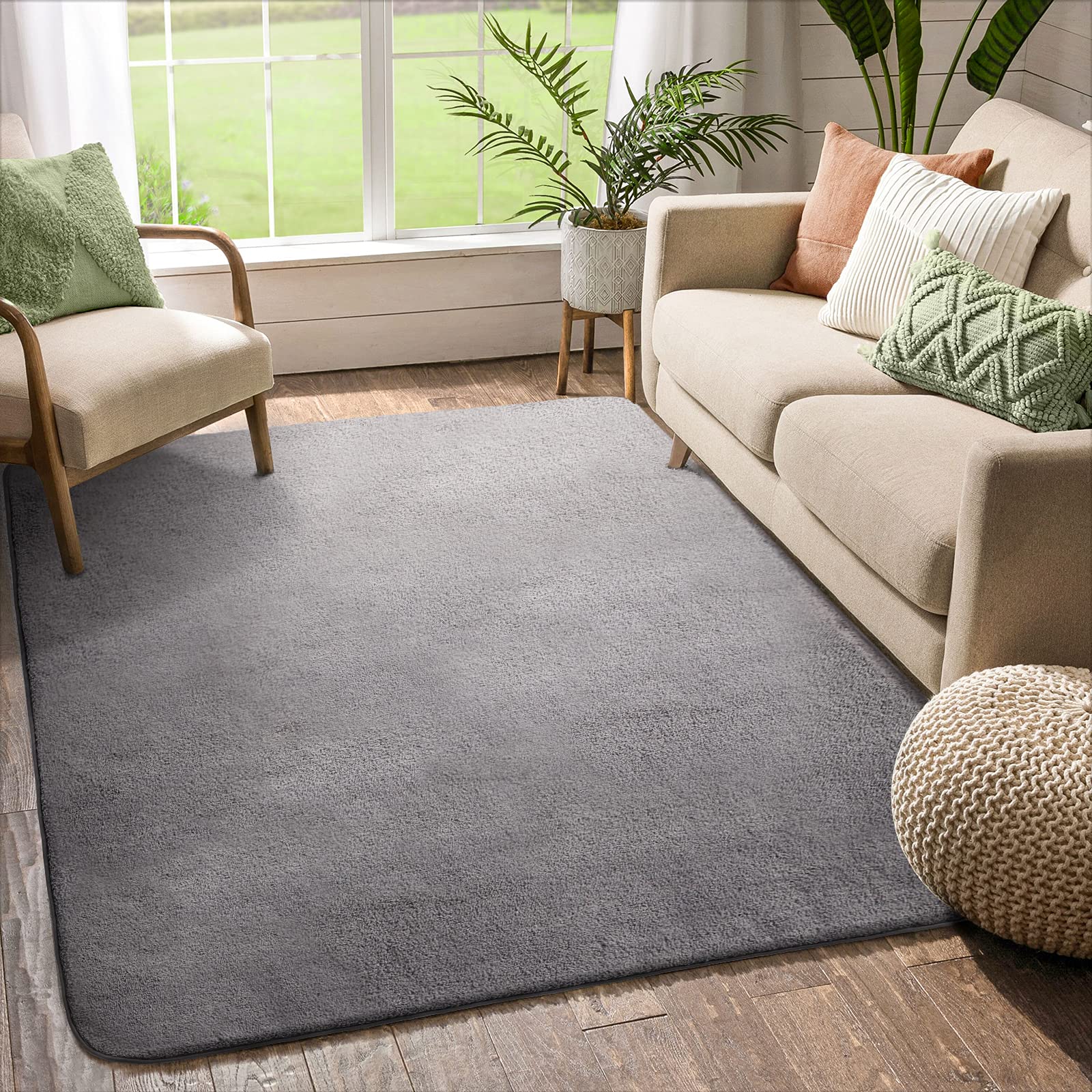 Color G Alfombra Habitación para Dormitorio Alfombras de Recibidor Pasillo Alfombrilla Moderna Rectangular para Salon Grande Alfombrillas Interior Moquetas Larga 90 x 160 cm Gris Claro