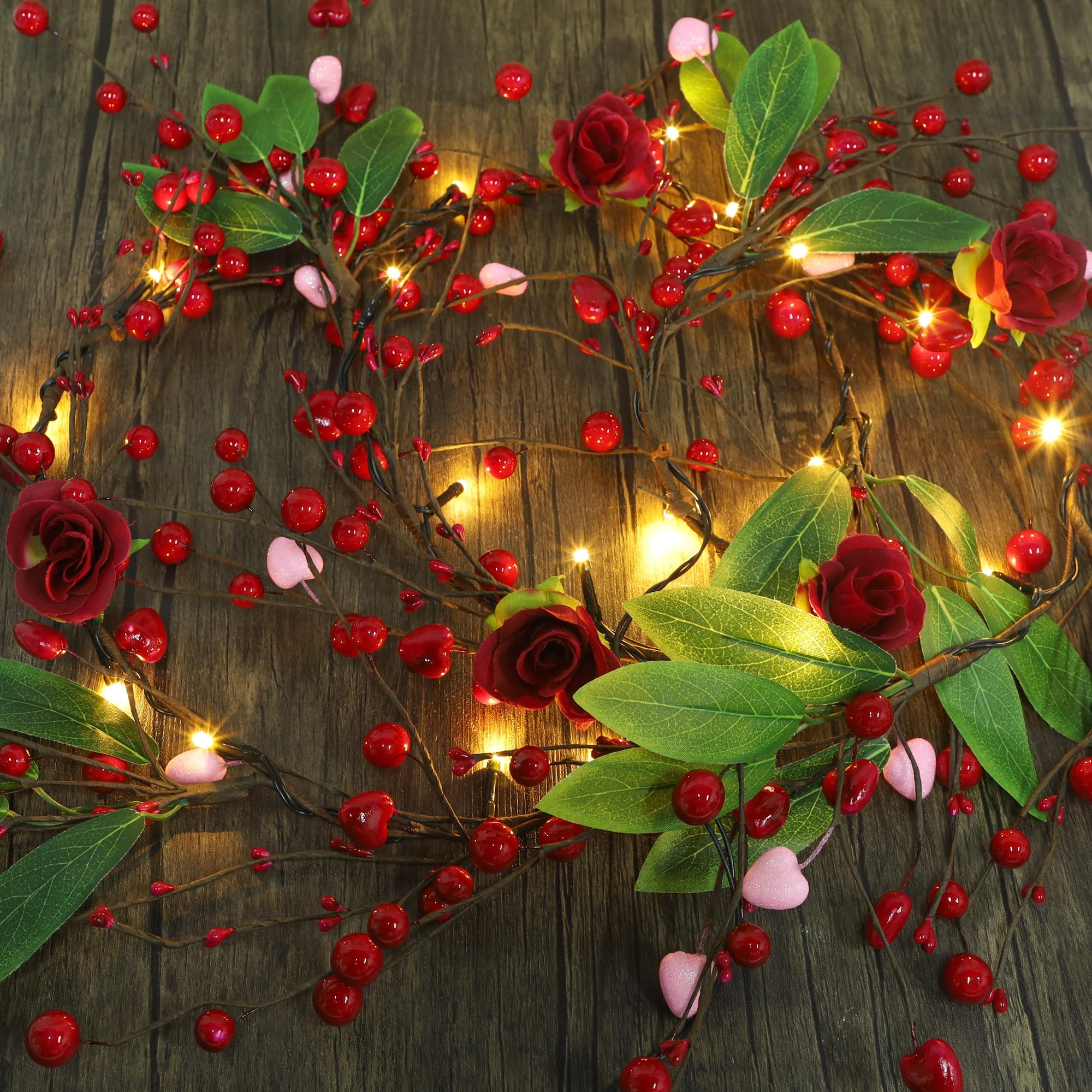 Amazon.com: DR.DUDU Valentines Day 6 Ft Garland with Lights, Twig