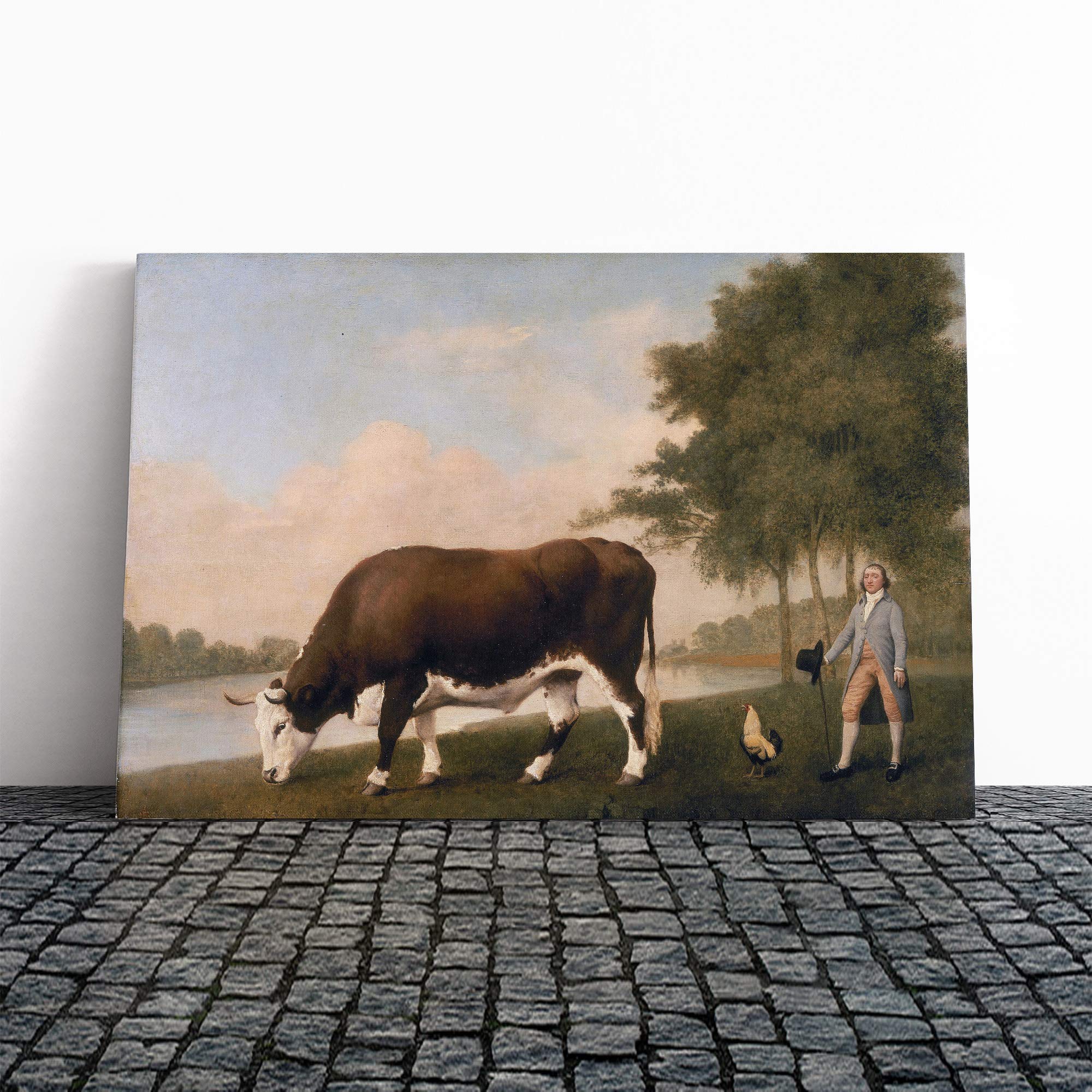 George Stubbs The Lincolnshire Ox Canvas Print | Gallery Wrapped 30mm Frame Wall Art | 30x20 inches | Ready to Hang | Modern Picture | Living Room Bedroom Lounge Office