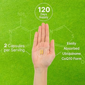 DEAL SUPPLEMENT CoQ10 100mg with Omega 3 100mg, 240 Capsules | Bioavailable Coenzyme Q10 Formula | Non-GMO
