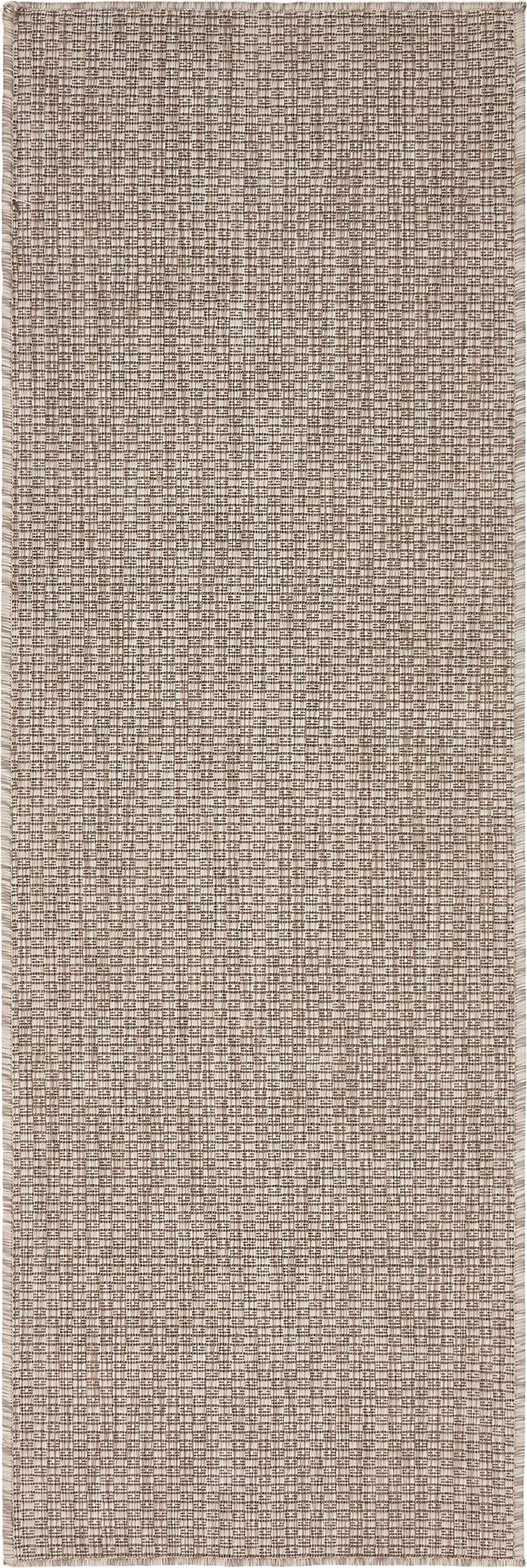 Unique Loom Collection Casual Transitional Solid Heathered Indoor/Outdoor Flatweave Area Rug (2' x 6' 1" Runner, Beige/Ivory)