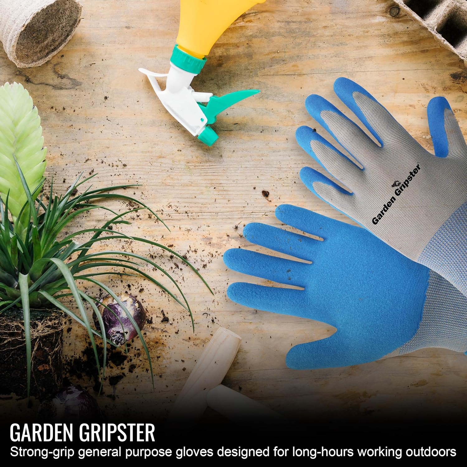 Global Glove Value Pack of Secure Grip Gardening Gloves for Men and Women, Seamless Nylon Shell and Knit Wrist