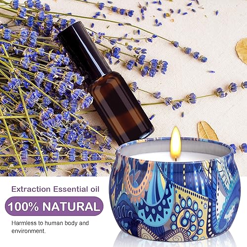 Miniatura 3 de OFUN Paquete de 4 velas perfumadas, juego de regalo de velas de aromaterapia, 4.4 onzas  120 horas de larga duración, velas aromáticas de cera de