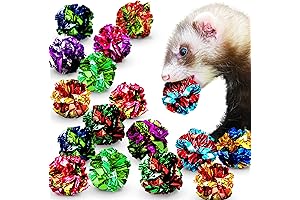 SunGrow 24 Pcs Ferret Mylar Crinkle Balls for Exercise