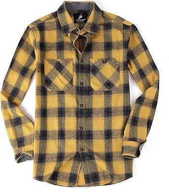 Alex Vando Mens Button Down Shirts Regular Fit Long Sleeve Casual Plaid Flannel Shirt