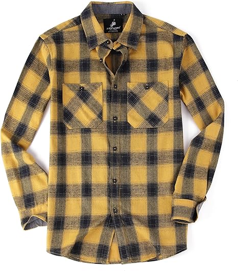 Alex Vando Mens Button Down Shirts Regular Fit Long Sleeve Casual Plaid Flannel Shirt
