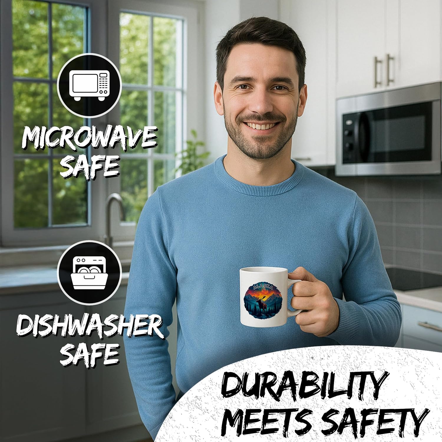 Alaska State Ceramic Coffee Mug 11oz Last Frontier - Tea Coffee Mug with Comfortable Grip - Unique Travel Gift Cup for Office or Home - Vibrant Long-Lasting Print ID44991 - Image 4