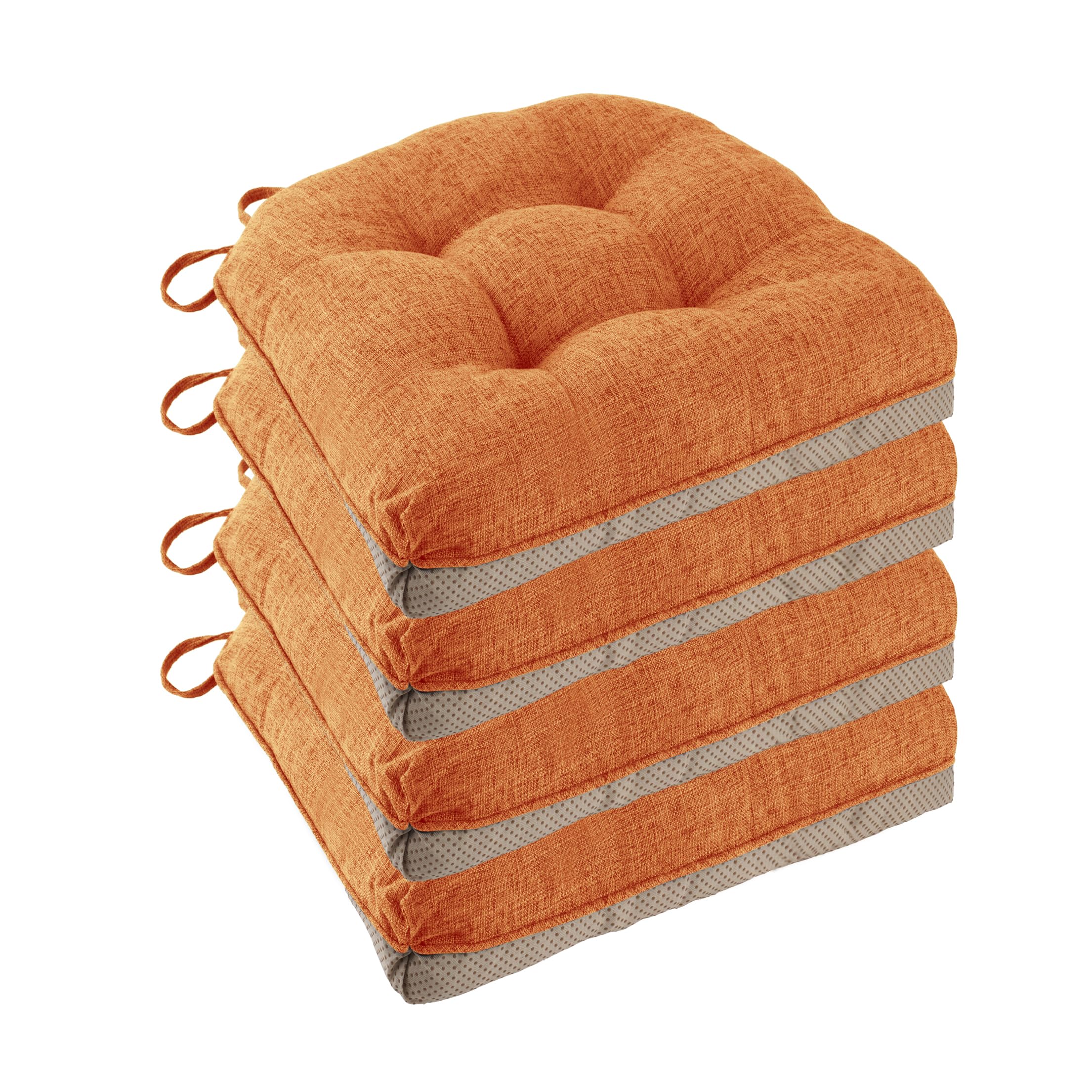 FlyGulls Non Slip Chair Cushions for Dining Chairs Set of 4 Kitchen Chair Cushions 18"x18"x3" Turfted Chair Pads Comfortable and Soft Seat Cushion