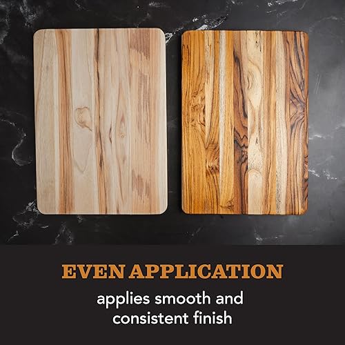 Vista 3 de CLARK'S Aplicador de aceite y cera para tabla de cortar, diseño elegante con mango ergonómico, restaura la belleza de tu bloque de carnicero