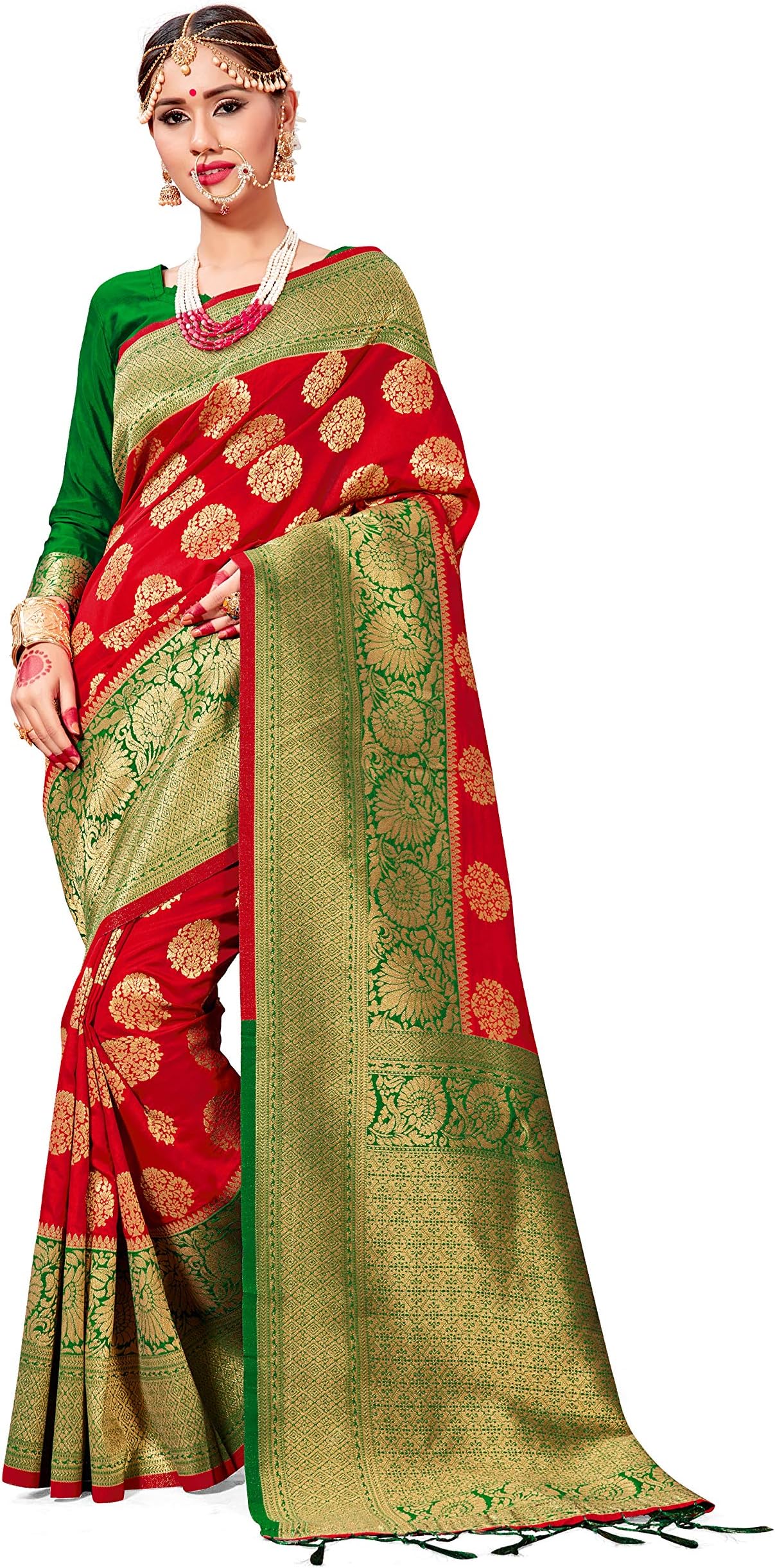 Elina fashion Sarees For Women Banarasi Art Silk Woven Saree l Indian Wedding Traditional Wear Sari