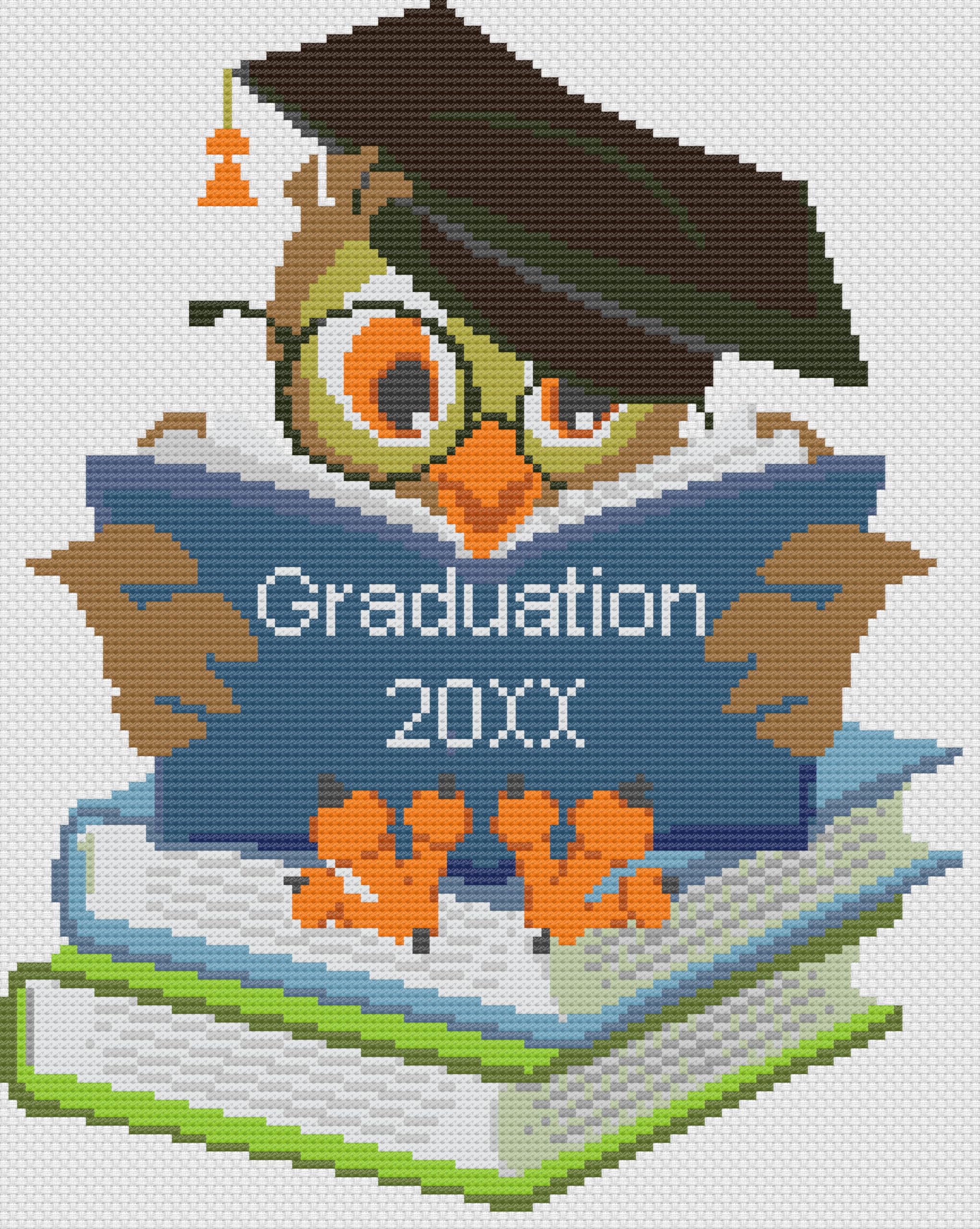 Florashell Needlecrafts Clear Graduation Owl Cross Stitch Kit