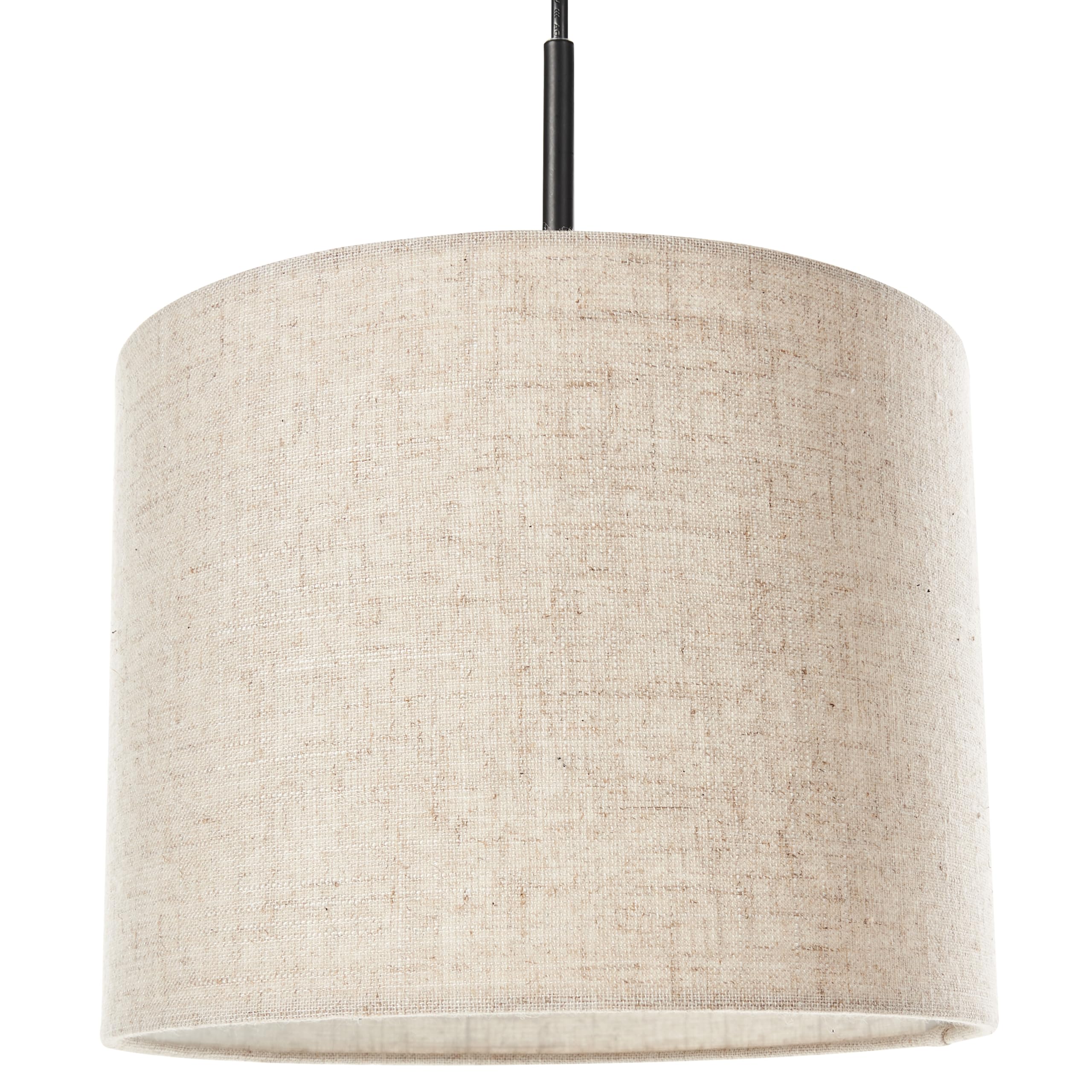 Beliani Hängelampe Leinen Stoffschirm helles Beige 3-flammig Trommelform modern Parguaza