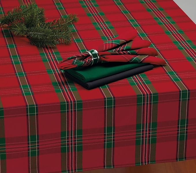 Juego de 6 Servilletas de Algodón DII 45.72 x 45.72 cm Navidad Rojo y Verde miniatura 9