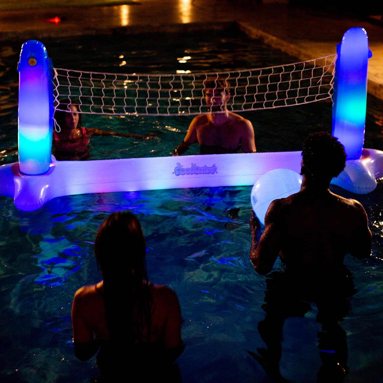 Poolcandy Illuminated Giant Floating LED Volleyball Set