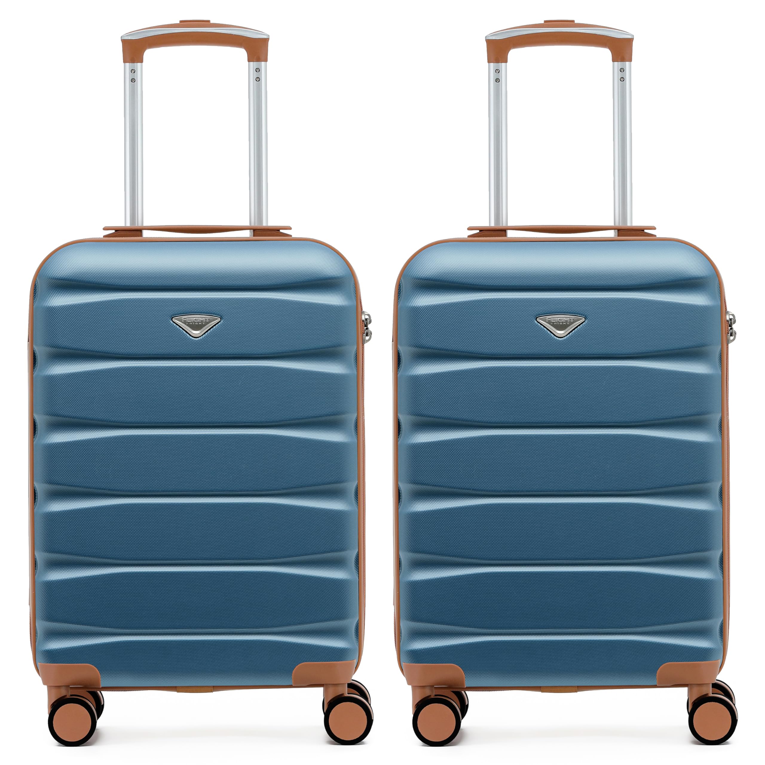 Flight Knight Underseat Cabin Suitcase 45x36x20cm | Free Hand Luggage for EasyJet & Wizz Air | Lightweight ABS Hard Shell with 8 Silent-Glide Spinner Wheels | Max Space Travel Bag — view 180