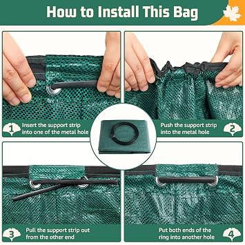 3X 120L Gartenabfallsack Stabil Laubsack mit Deckel und Griffen Gartensack Groß Gartenabfallsäcke Gartensäcke Grünschnittsack Selbststehend Grünschnittsäcke Abfallsack für Gartenabfälle