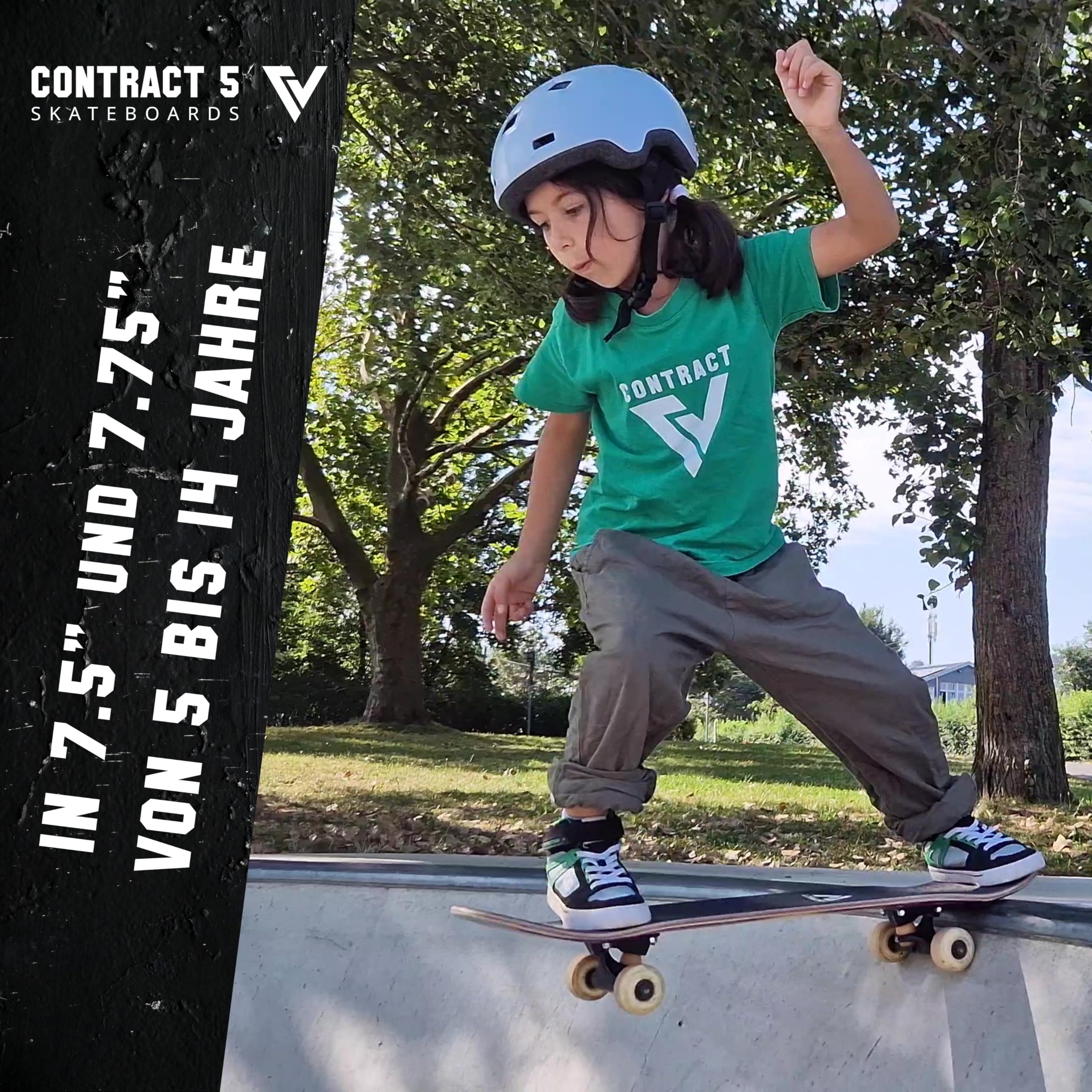 Komplett Skateboard Black Knight - für Kinder und Jugendliche - 7-lagiges Ahornholz Deck - Medium Concave Standard Popsicle Shape - für Anfänger, Profis, Mädchen & Jungs