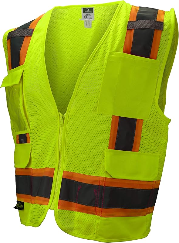 Radians SV59 Class 2 Heavy Duty Surveyor Vest in Safety Green, Zip Close M