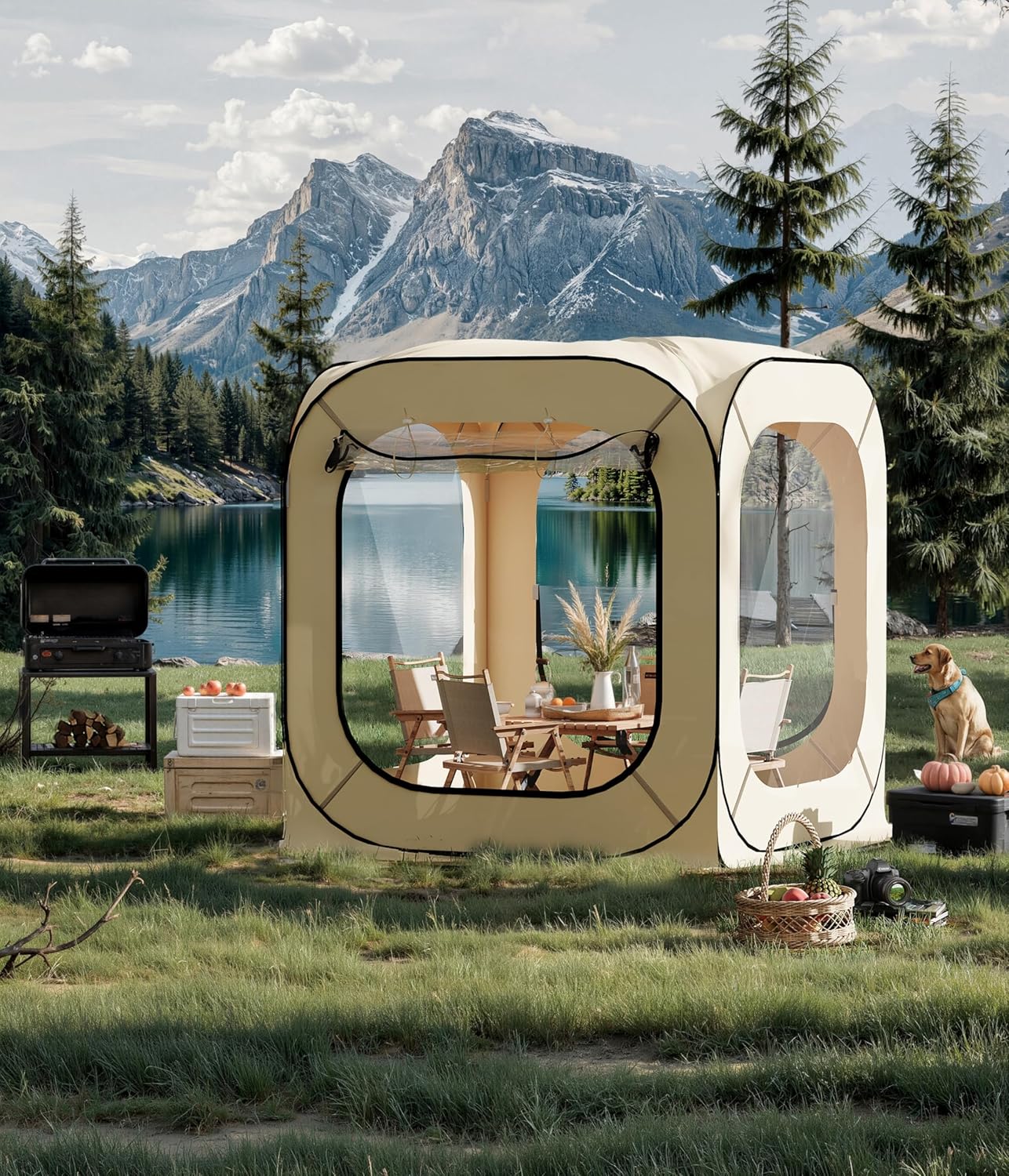 Instant Outdoor Clear Bubble Tent, All Weather Sport Tent Instant Rainproof Camping Rain Shelter for Sports Events, Patio, Fishing