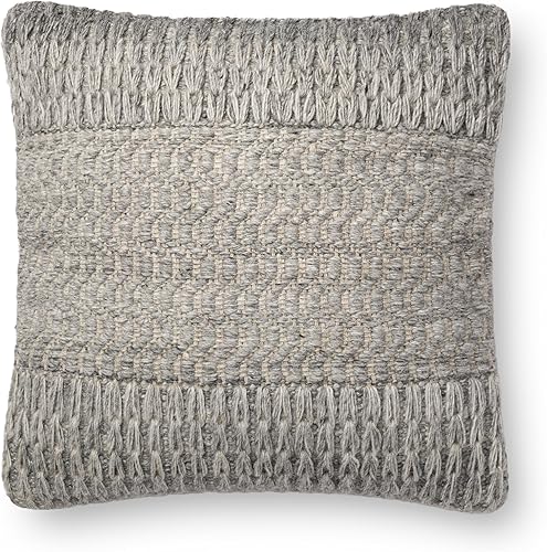 Loloi PSETP0697GY00PIL1 - Almohada de 18 x 18 pulgadas, color gris